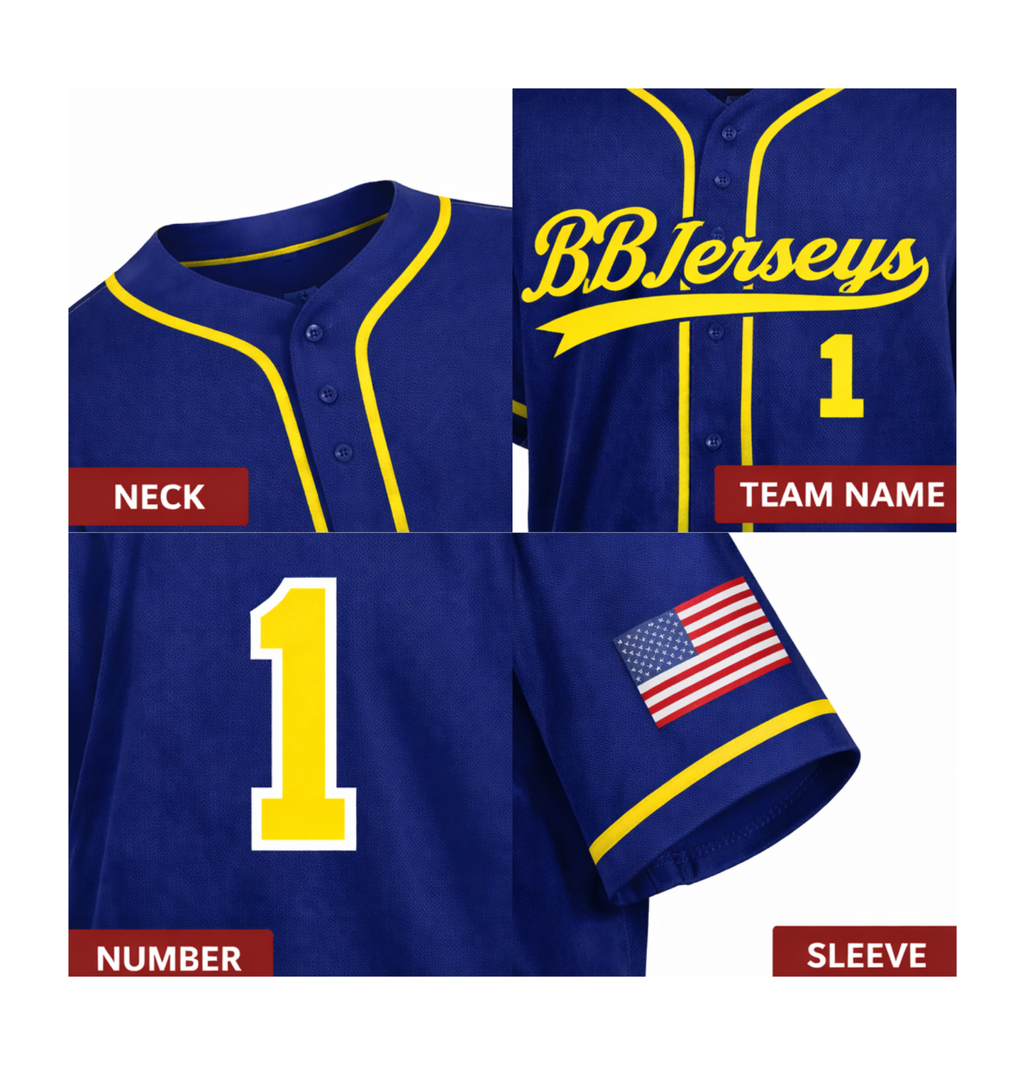 Custom Yellow 3D Printed Logo Baseball Jersey with Personalized Name & Number