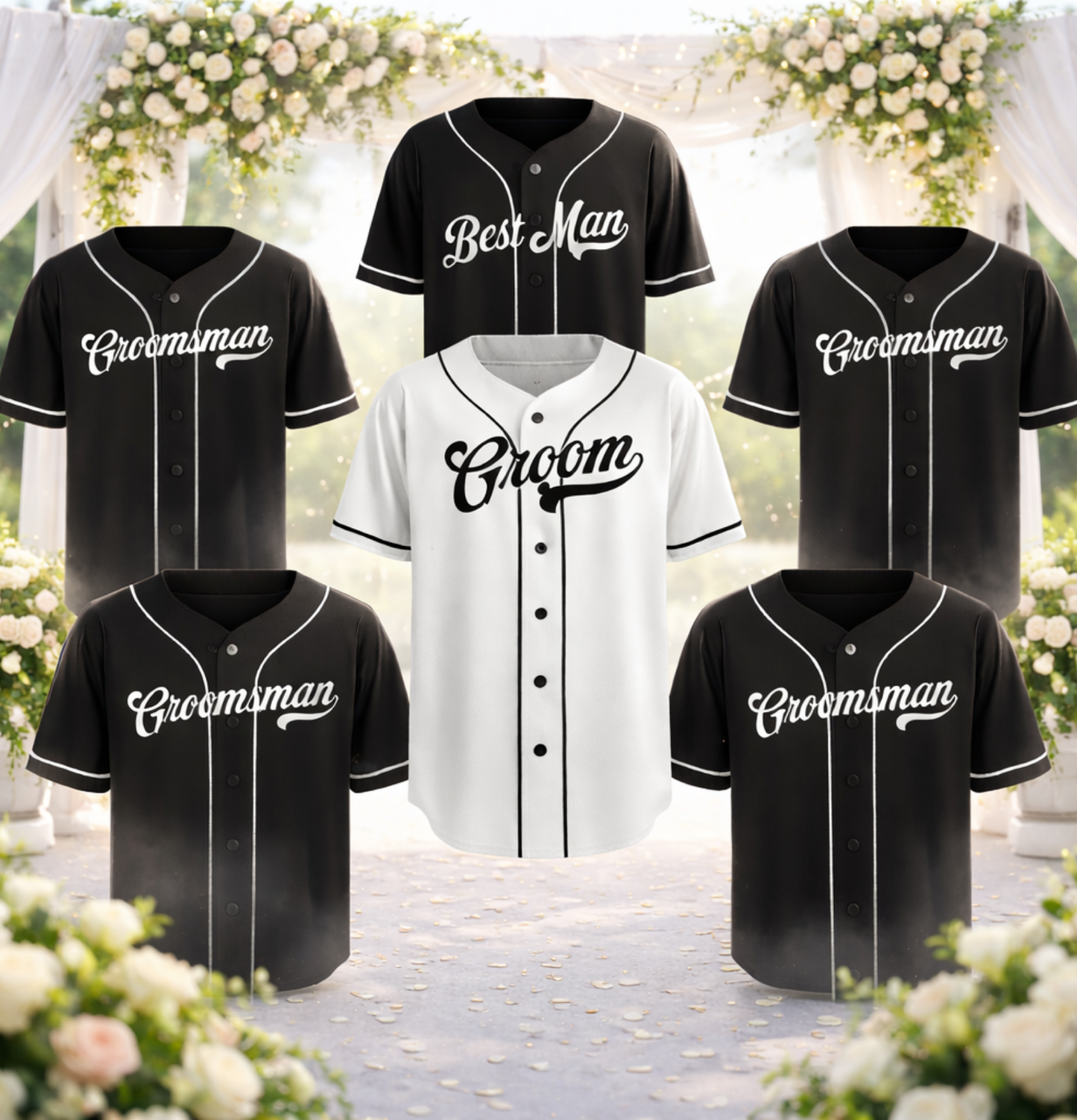 Custom Bachelor Party 3D Printed Baseball Jersey with Personalized Name & Number
