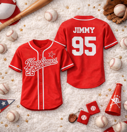 Custom K-POP Concert World Tour 2026 3D Printed Baseball Jersey with Personalized Name & Number