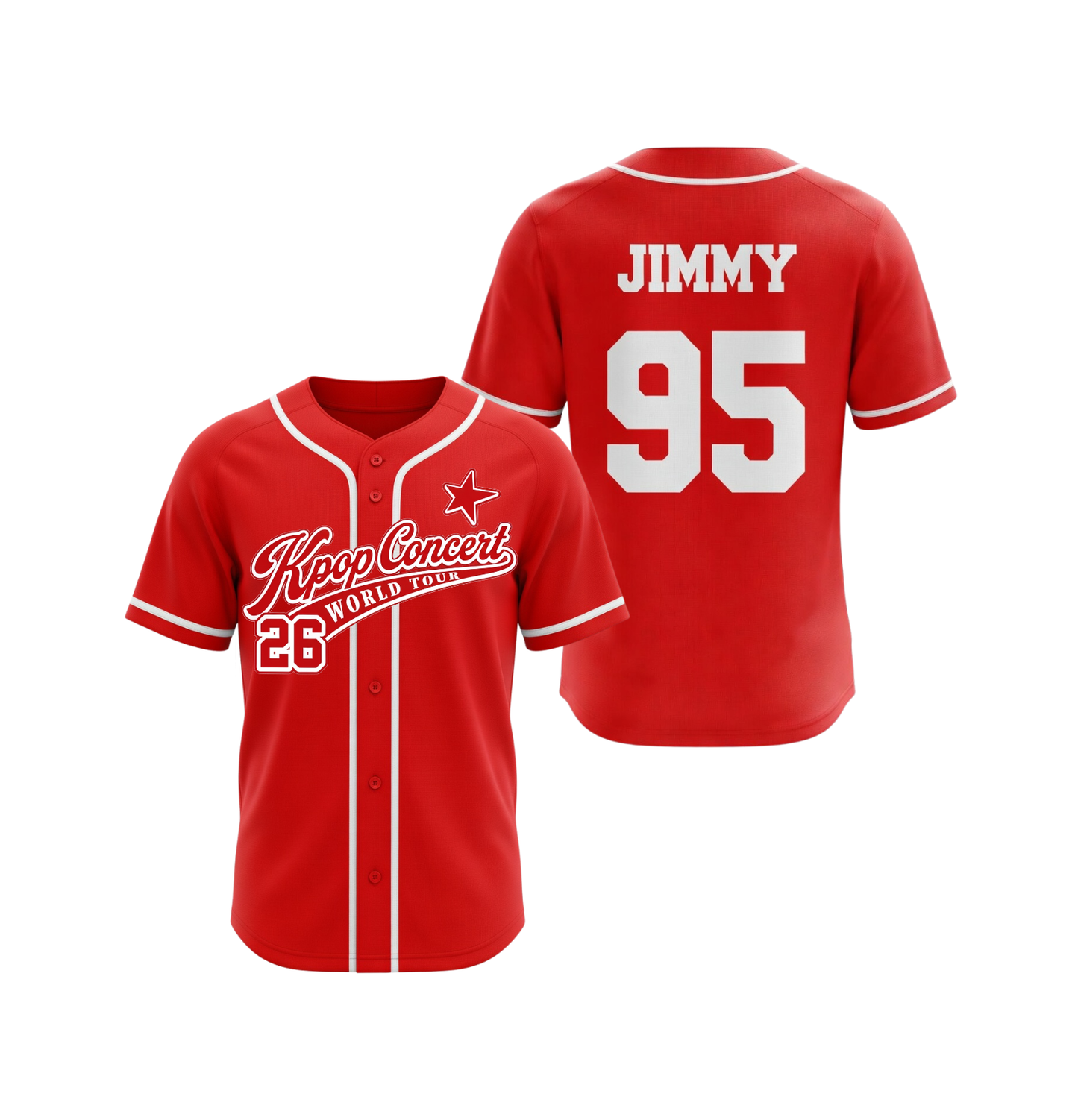 Custom K-POP Concert World Tour 2026 3D Printed Baseball Jersey with Personalized Name & Number