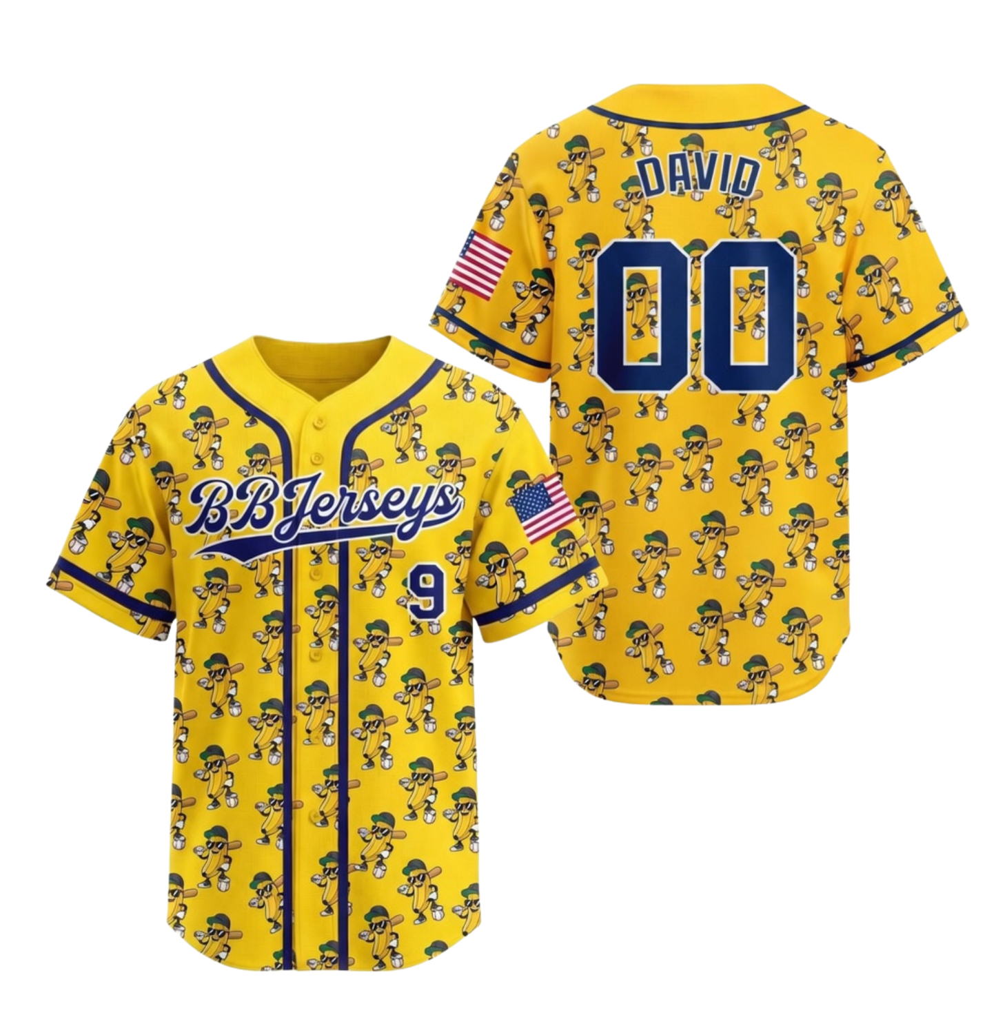 [New arrival] Personalized Banana Baseball Jersey - Custom Name/Number - Exclusive 3D Printed Funny Sports