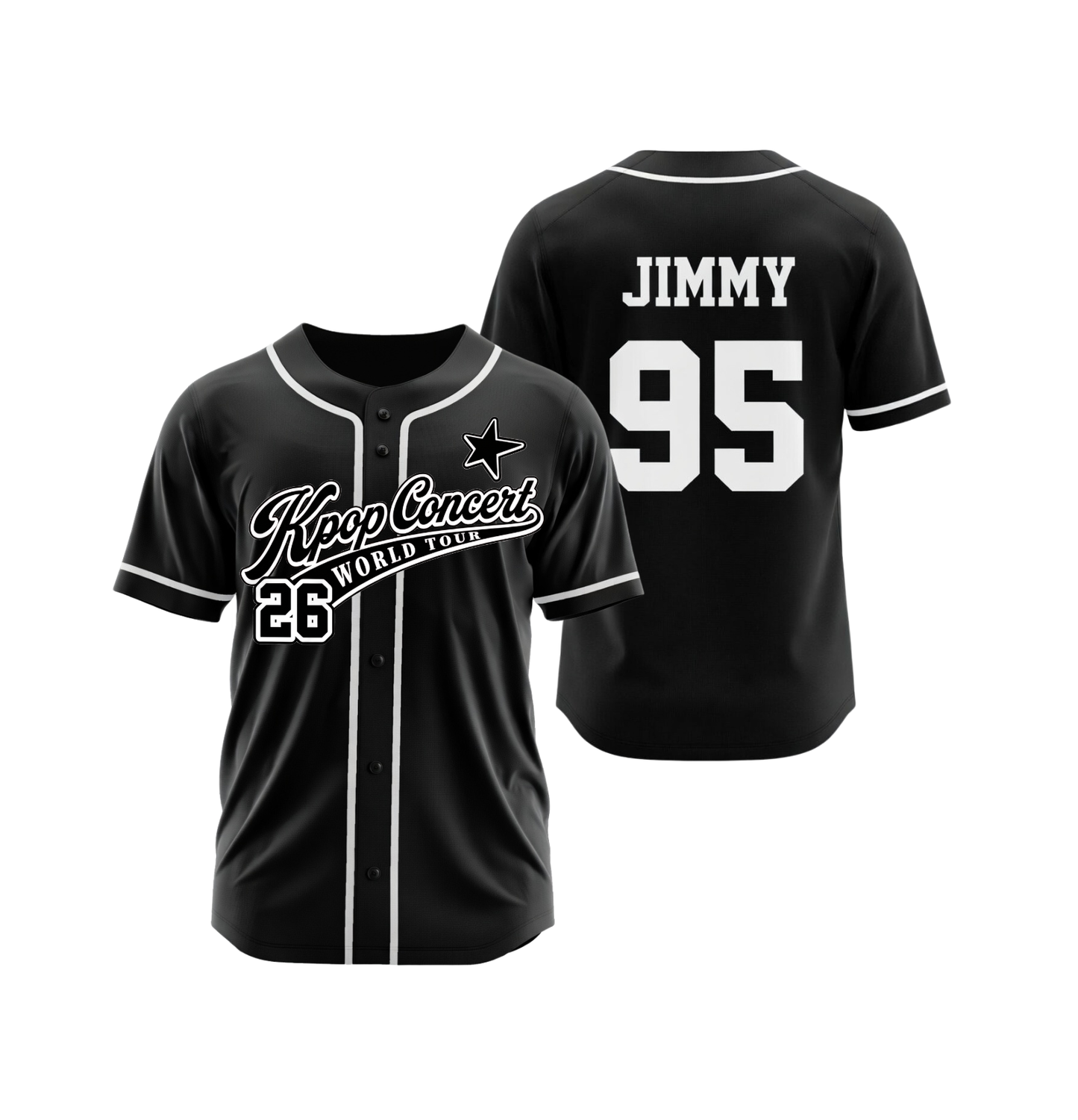 Custom K-POP Concert World Tour 2026 3D Printed Baseball Jersey with Personalized Name & Number