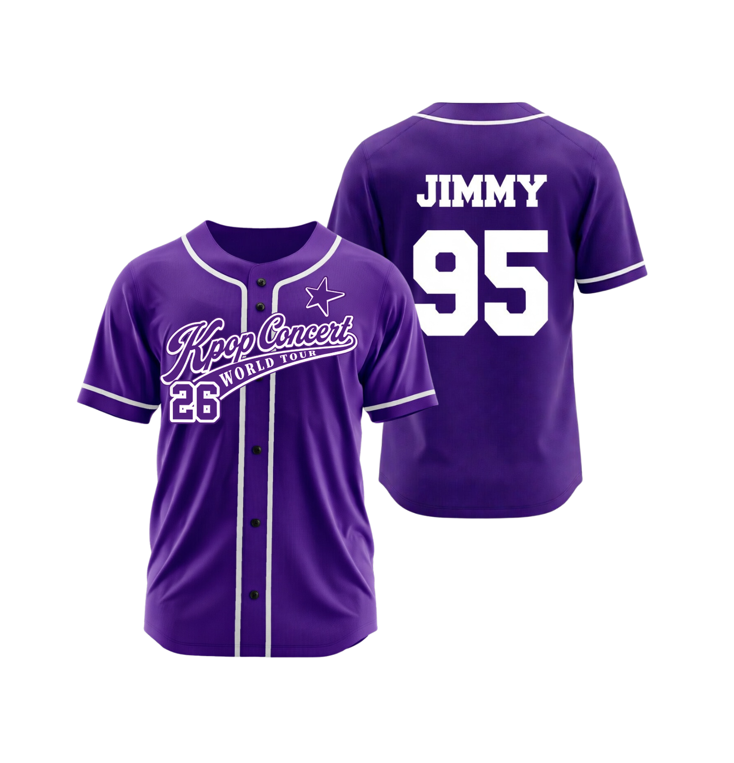 Custom K-POP Concert World Tour 2026 3D Printed Baseball Jersey with Personalized Name & Number