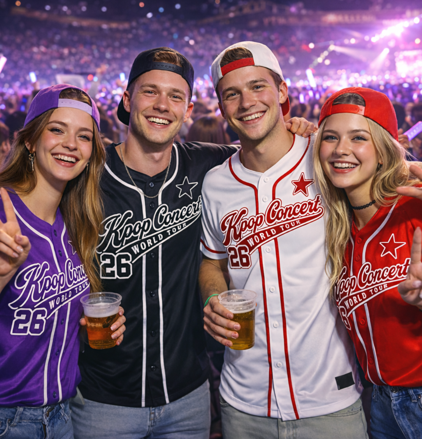 Custom K-POP Concert World Tour 2026 3D Printed Baseball Jersey with Personalized Name & Number