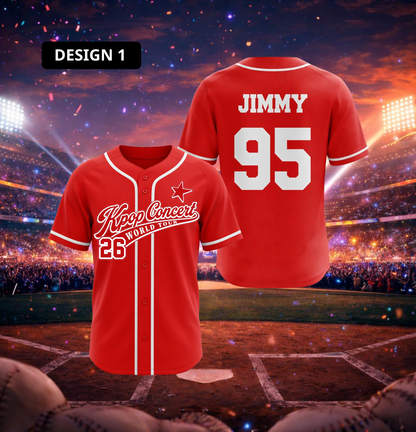 Custom K-POP Concert World Tour 2026 3D Printed Baseball Jersey with Personalized Name & Number