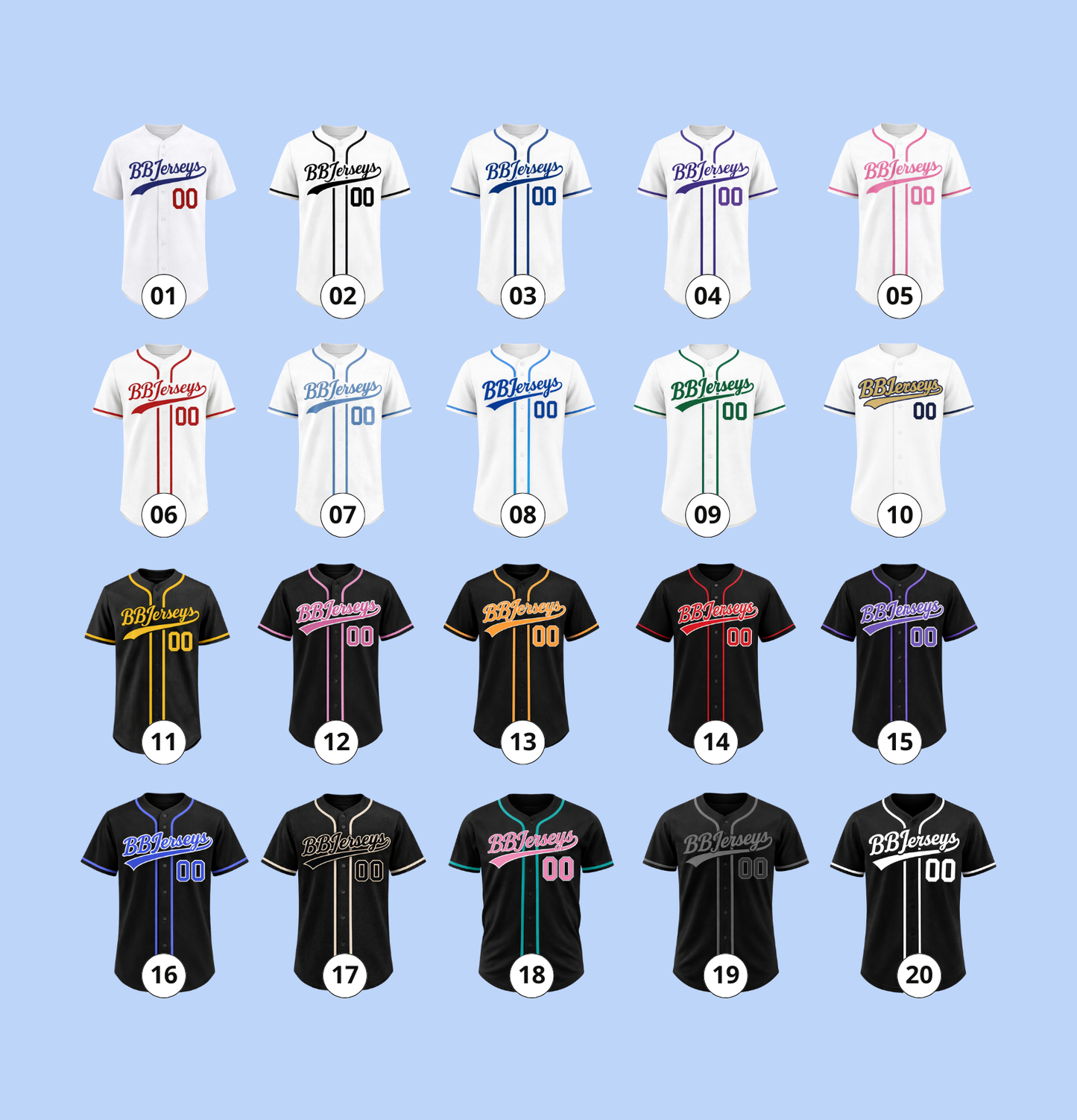 100 Custom Design 3D Printed Baseball Jersey with Personalized Name & Number