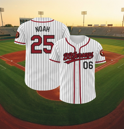 12 Custom Stripe Line 3D Printed Baseball Jersey with Personalized Name & Number