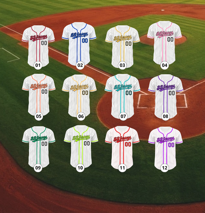 12 Custom Stripe Line 3D Printed Baseball Jersey with Personalized Name & Number