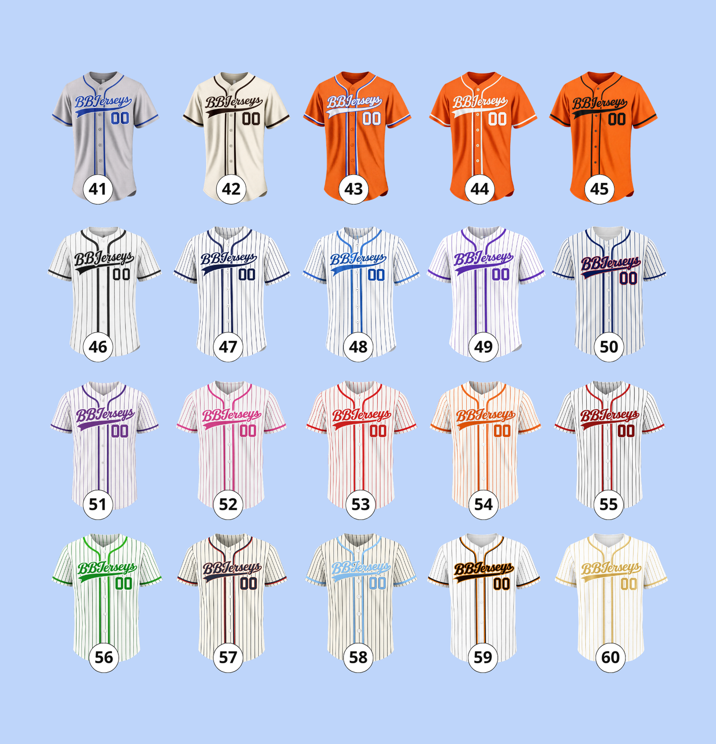 100 Custom Design 3D Printed Baseball Jersey with Personalized Name & Number