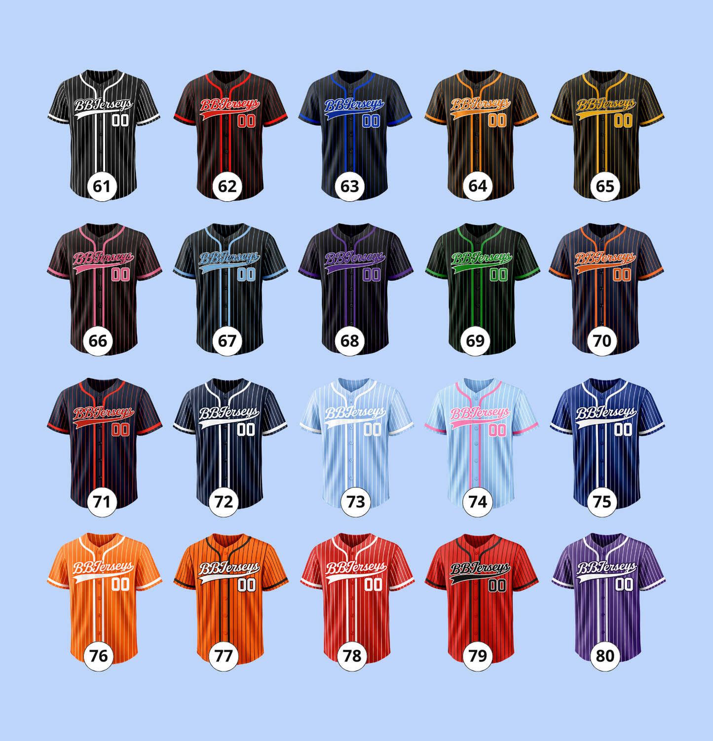 100 Custom Design 3D Printed Baseball Jersey with Personalized Name & Number