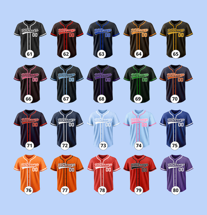 100 Custom Design 3D Printed Baseball Jersey with Personalized Name & Number