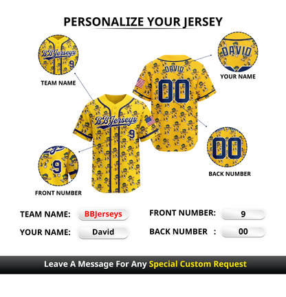 [New arrival] Personalized Banana Baseball Jersey - Custom Name/Number - Exclusive 3D Printed Funny Sports
