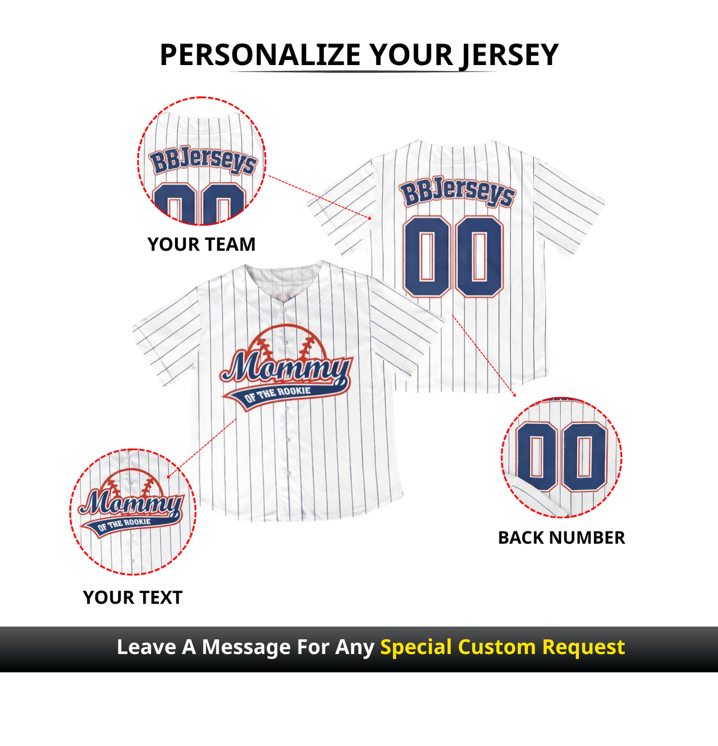 Custom Rookie Birthday 3D Printed Baseball Jersey with Personalized Name & Number