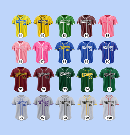 100 Custom Design 3D Printed Baseball Jersey with Personalized Name & Number