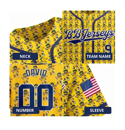 [New arrival] Personalized Banana Baseball Jersey - Custom Name/Number - Exclusive 3D Printed Funny Sports
