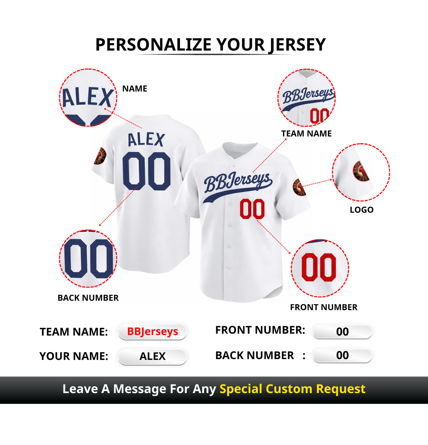 100 Custom Design 3D Printed Baseball Jersey with Personalized Name & Number