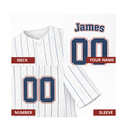 Custom Rookie Birthday 3D Printed Baseball Jersey with Personalized Name & Number