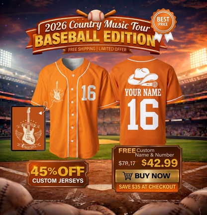 [Limited Edition] Personalized 2026 Country Music Tour Baseball Jersey - Original Fan Design - Custom Name & Number