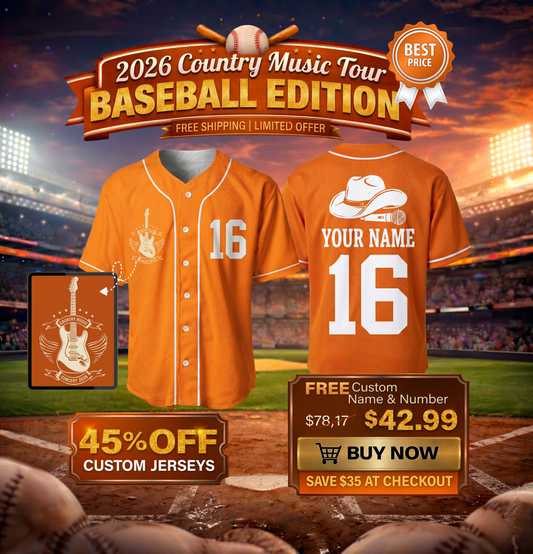 [Limited Edition] Personalized 2026 Country Music Tour Baseball Jersey - Original Fan Design - Custom Name & Number
