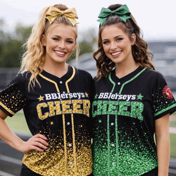 Custom 3D Printed Faux Glitter Baseball Jersey with Personalized Name & Number
